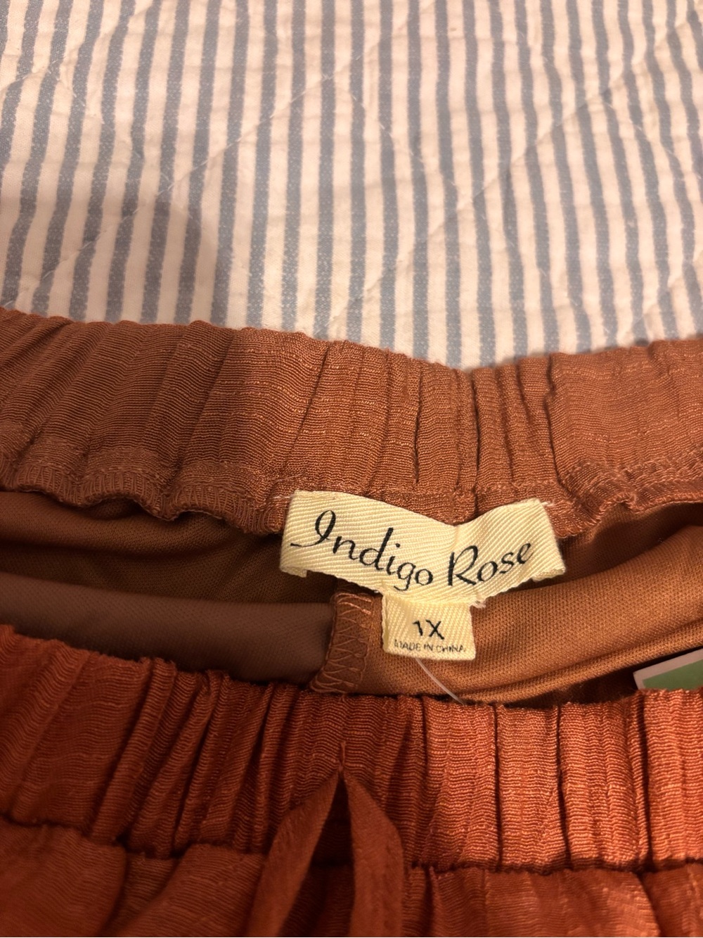 Tiered Maxi Skirt in Rust with Drawstring Waist - Picture 4 of 5